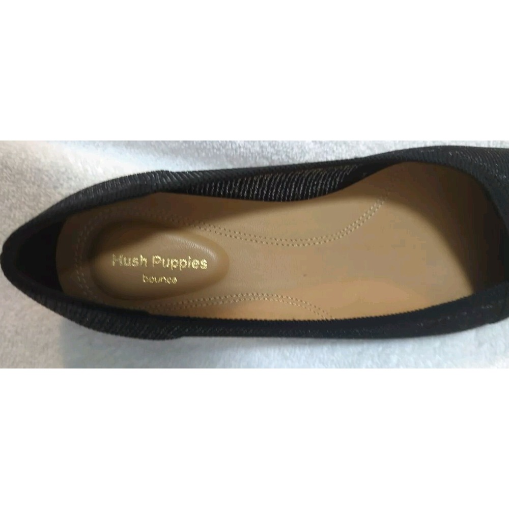 Hush Puppies Sadie Knit Asymmetric V Cut Shimmer Metallic Ballet Flats Womens 7 - Picture 6 of 11